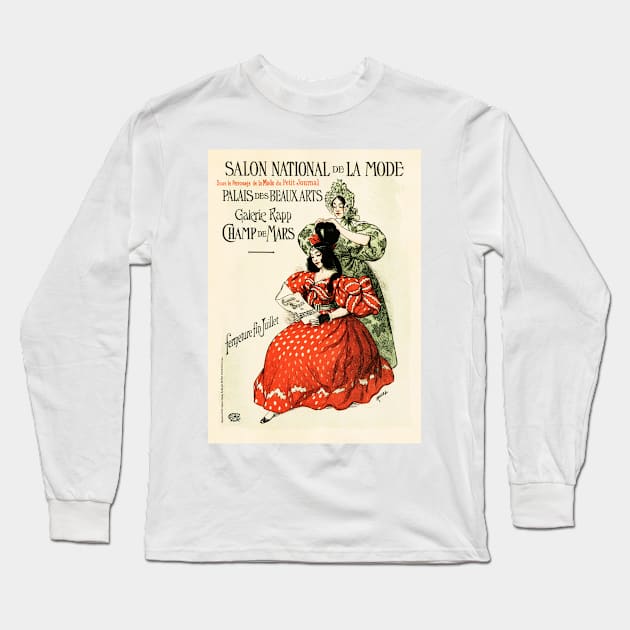 SALON NATIONAL DE LA MODE Vintage French Fashion Show Exhibition Advertisement Art Long Sleeve T-Shirt by vintageposters